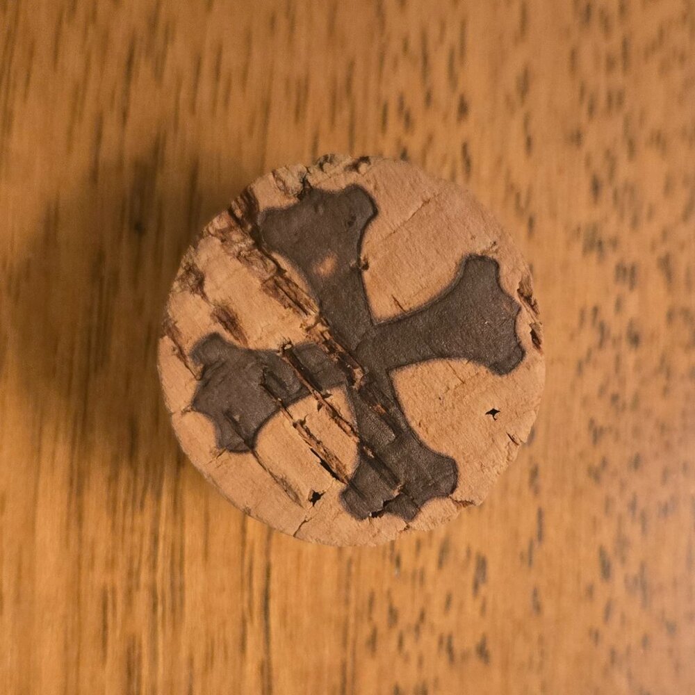 Brand New Hand Crafted Magnet Created from Champagne Cork Featuring a Cross